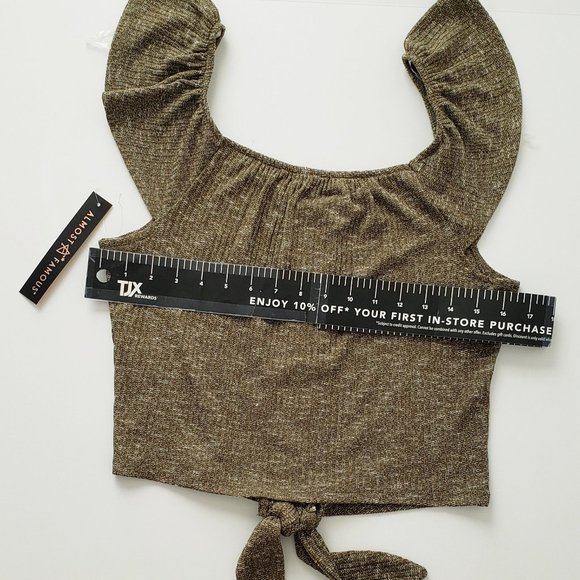 ALMOST FAMOUS Button Front Tie Top - Picture 6 of 8